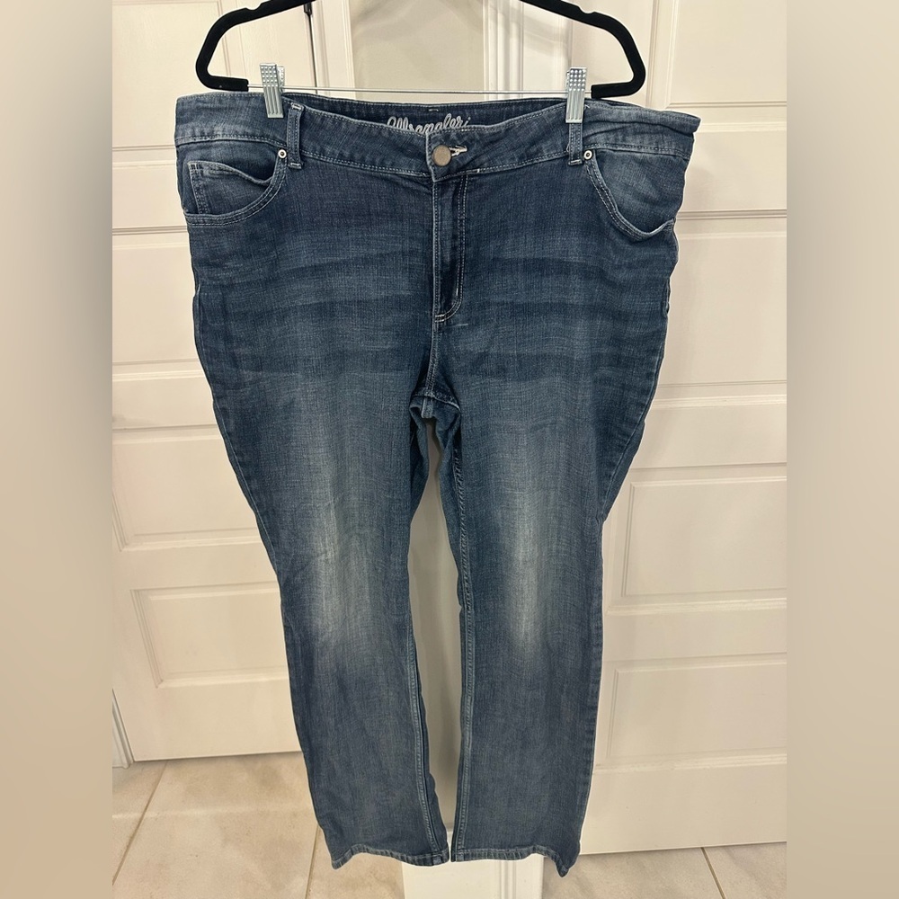 Wrangler Women’s 24x34 Plus Tall Straight Leg Blue Jeans Western Rodeo Festival